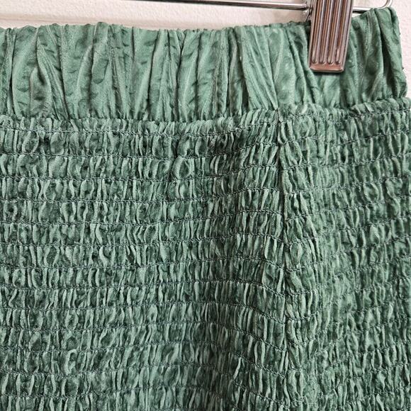 NWOT J.O.A. Smocked Ruffle Hem Skirt M Sheer Cottagecore Goblincore Feminine - Picture 2 of 11